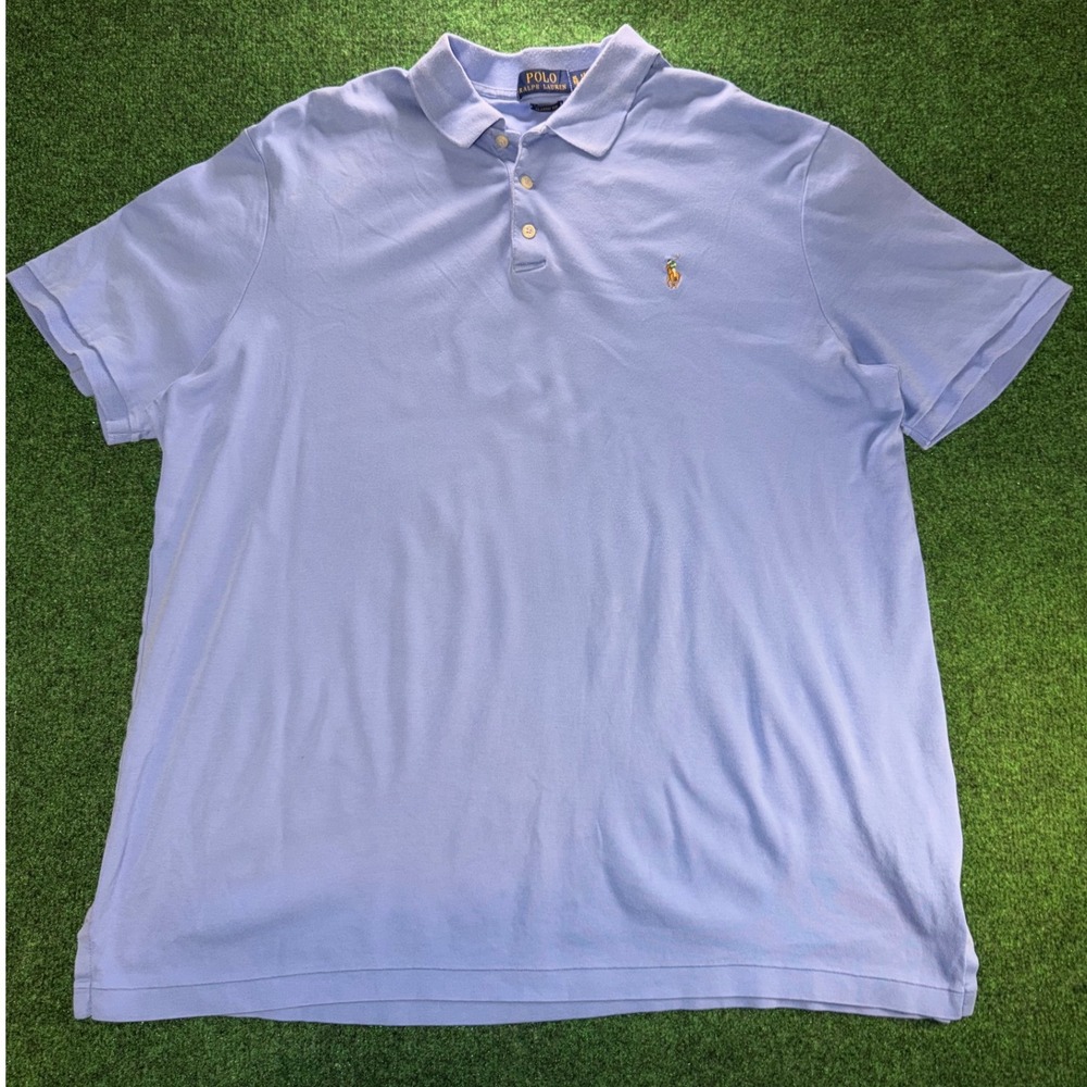 Polo Ralph Lauren Mens XL Classic Fit Short Sleeve Polo Shirt Light Blue Pony